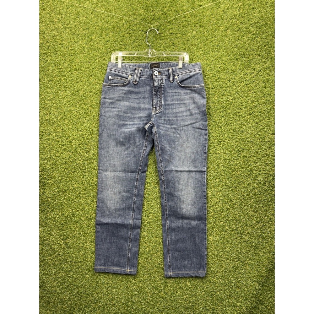 Brioni Italy Jeans Mens 34 Meribel Medium Wash Denim Slim Straight Leg Luxury